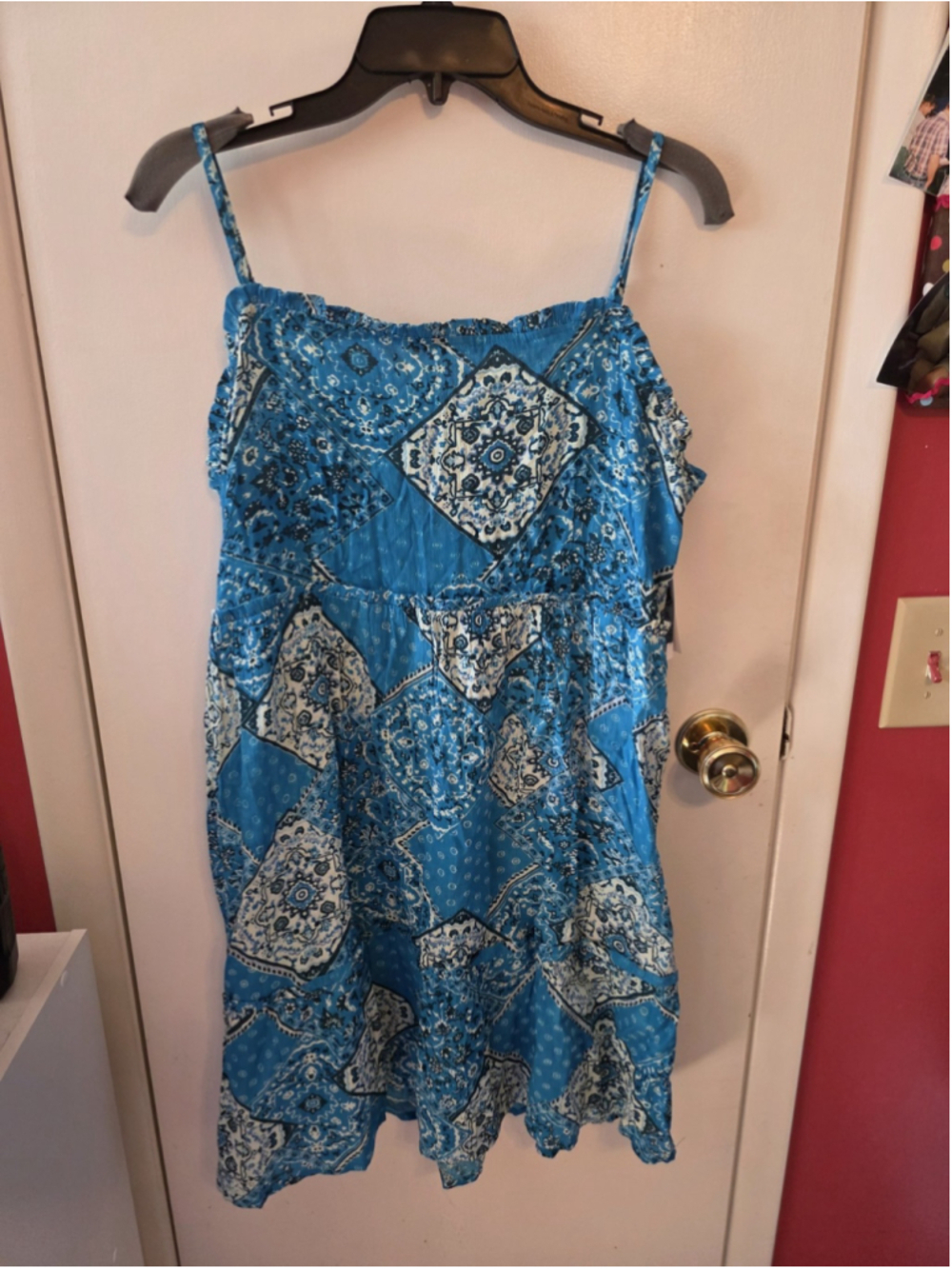 VTG Womens Y2K Patchwork Print Dress XL Boho Festival NWT